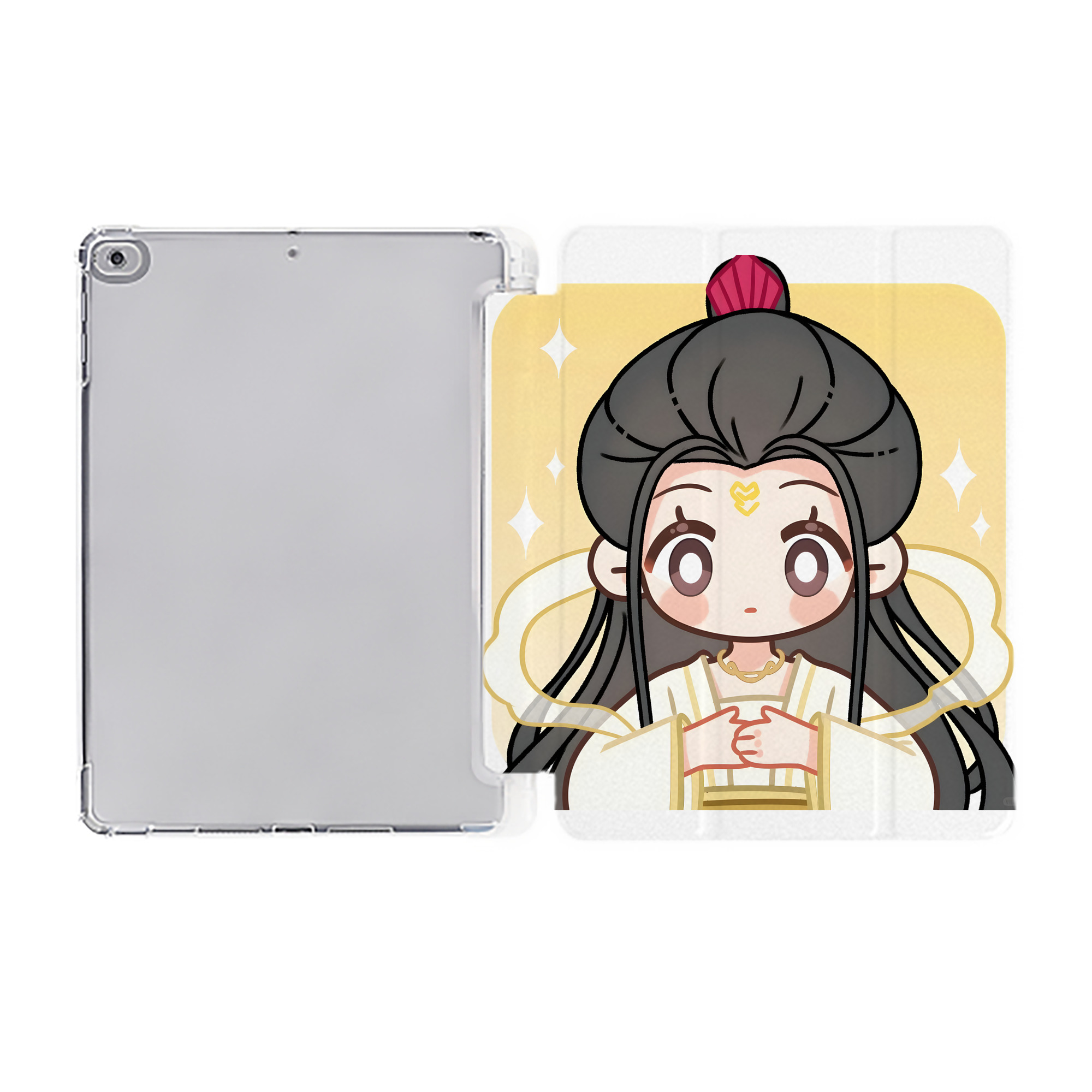 Ne Zha 2 ナタ 魔童の大暴れ IPad ケース ペン収納付き 三つ折りスタンド PUレザー×シリコン 対応機種9.5/10.5/10.9インチ